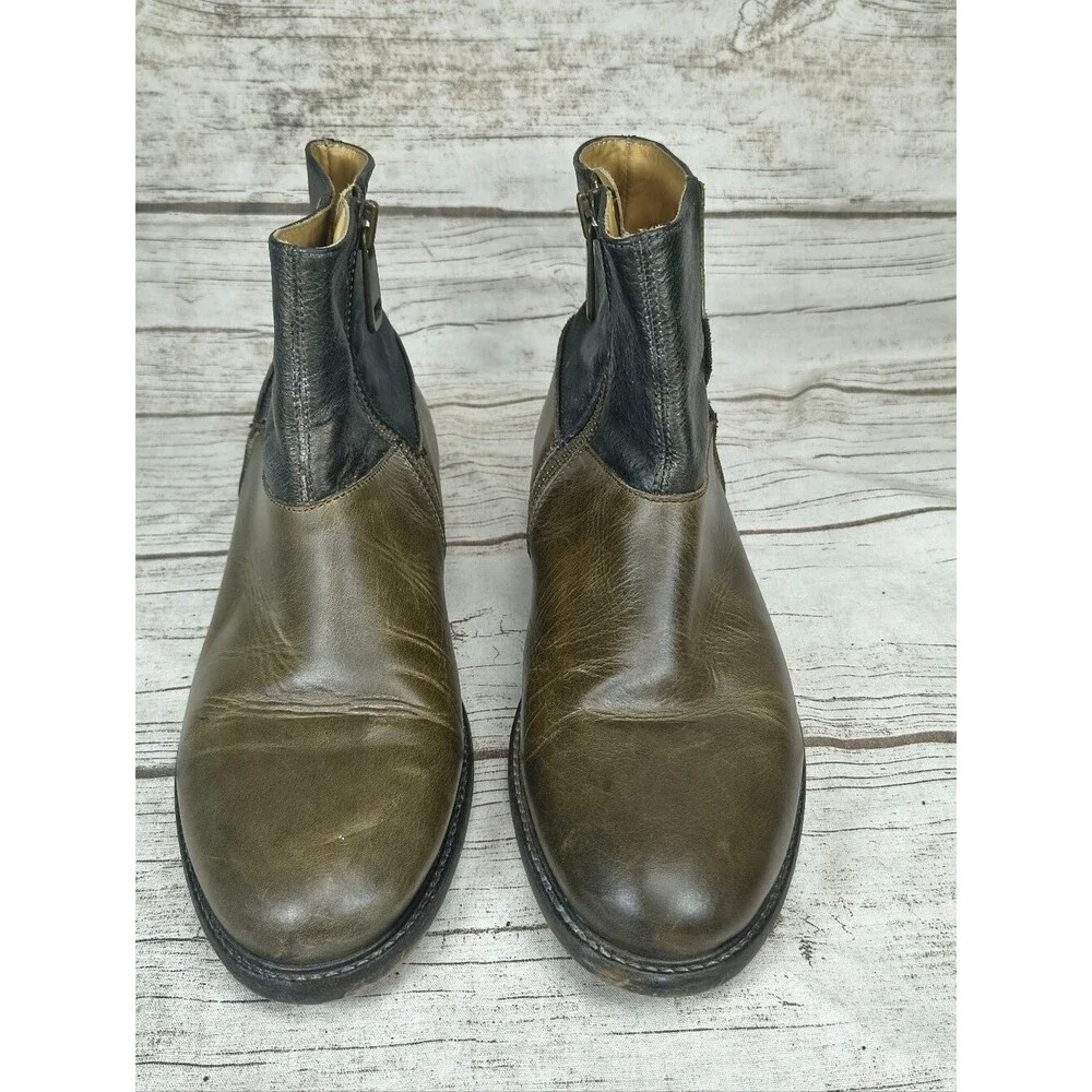 John Fluevog Green Feature Holden Contrast Ankle Boot Men Size 9